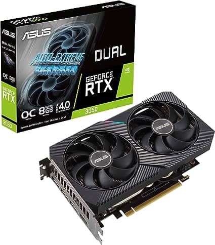 ASUS Dual GeForce RTX 3050 OC graphics card.
