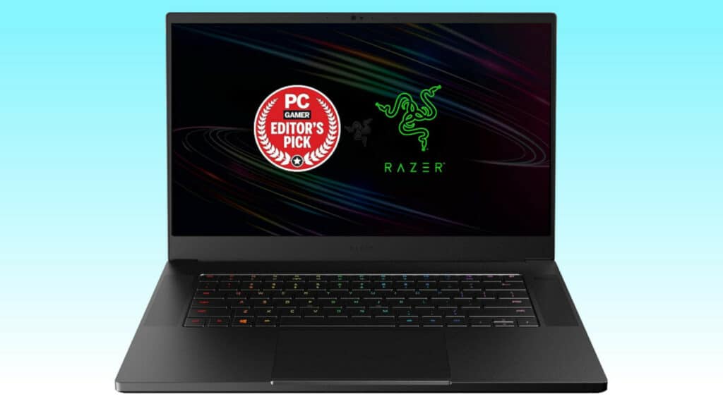 A Razer gaming laptop with the logo on it is available for a deal on Amazon.