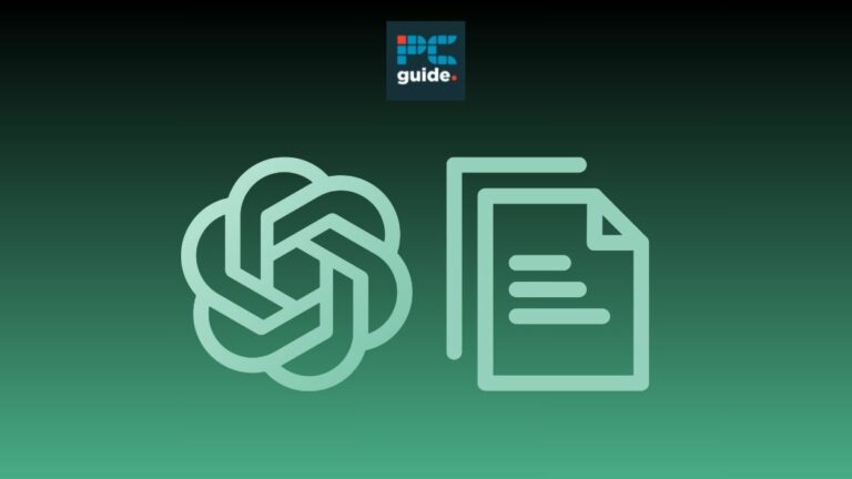 Image shows The ChatGPT logo on a green background below the PC guide logo