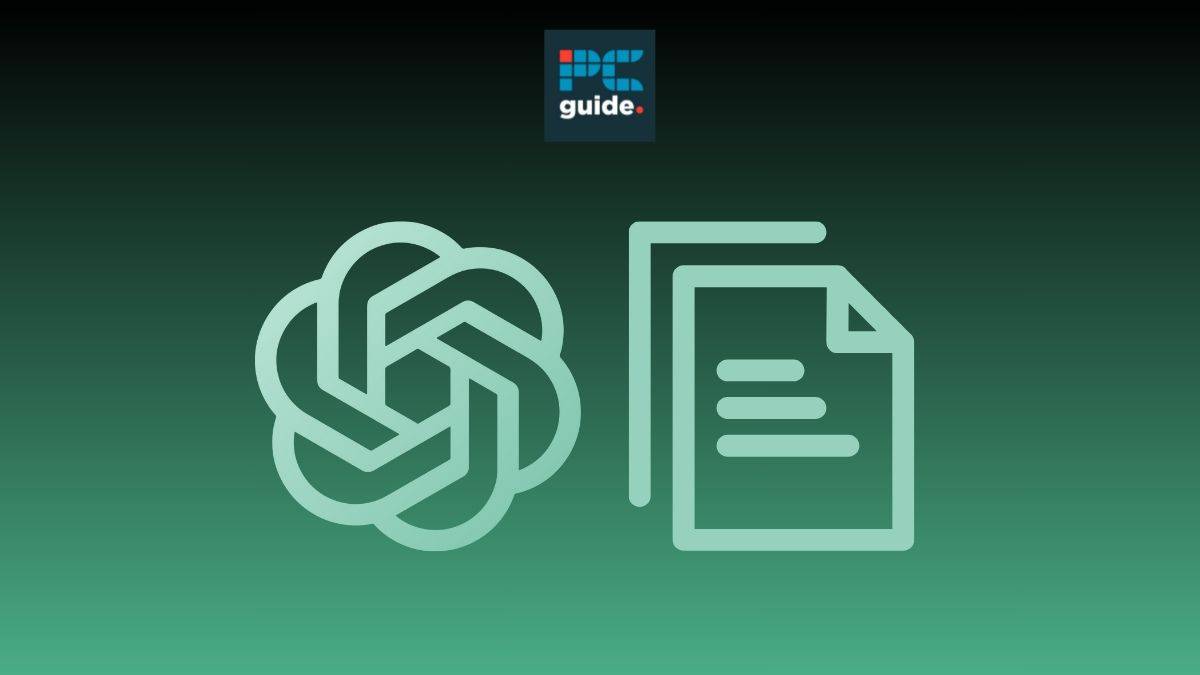 Image shows The ChatGPT logo on a green background below the PC guide logo