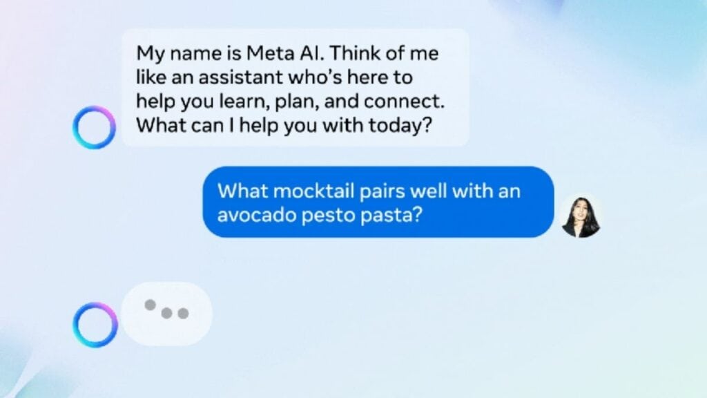 Interaction between a human and an AI chatbot generated by Meta AI studio.