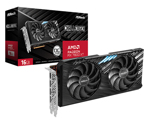 ASRock Challenger OC AMD Radeon RX 7800 XT graphics card with 16GB memory.
