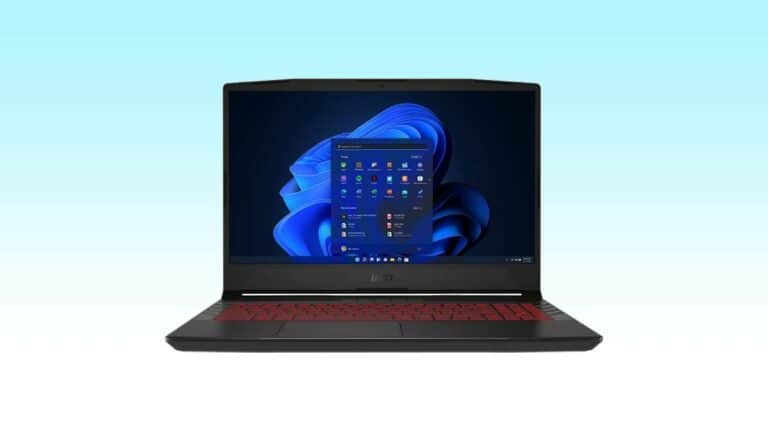 The best gaming laptop under $700, featuring a sleek black design with a stunning red screen.