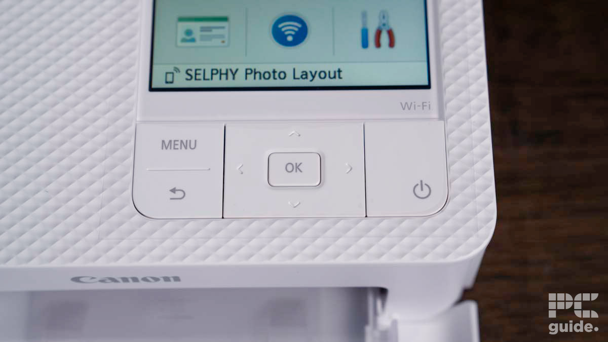 Canon SELPHY CP1500 buttons, Image by PC Guide