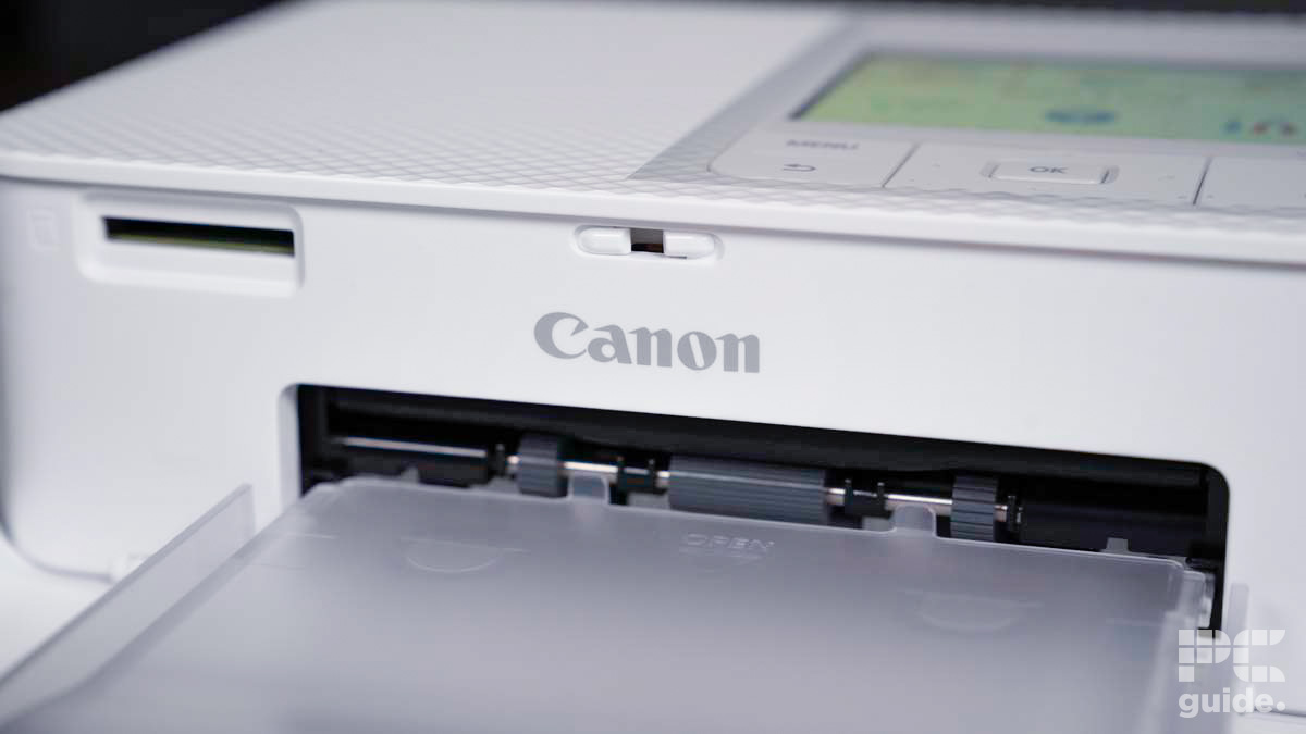 Canon SELPHY CP1500 front logo, Image by PC Guide