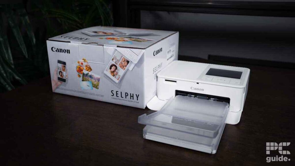 Canon SELPHY CP1500 printer and box, Image by PC Guide