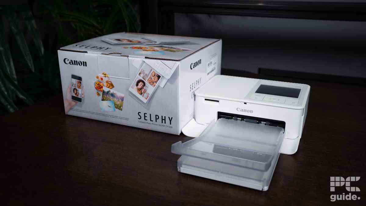 Canon SELPHY CP1500 printer and box, Image by PC Guide