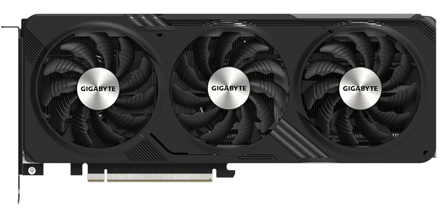 A Gigabyte GeForce RTX 4060 graphics card with three cooling fans.