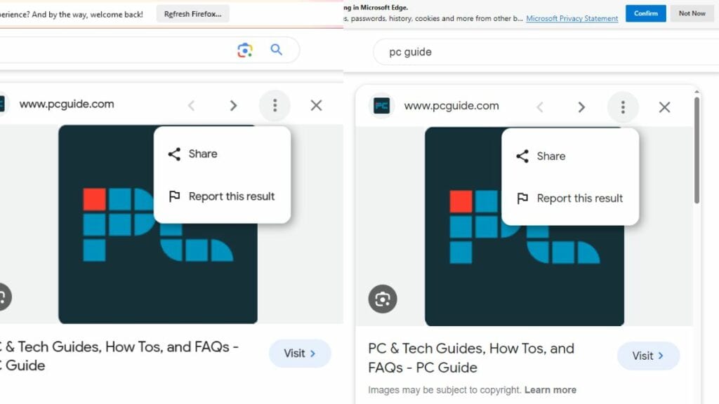 Microsoft Edge and Firefox do not have new AI-powered feature for Google Search.