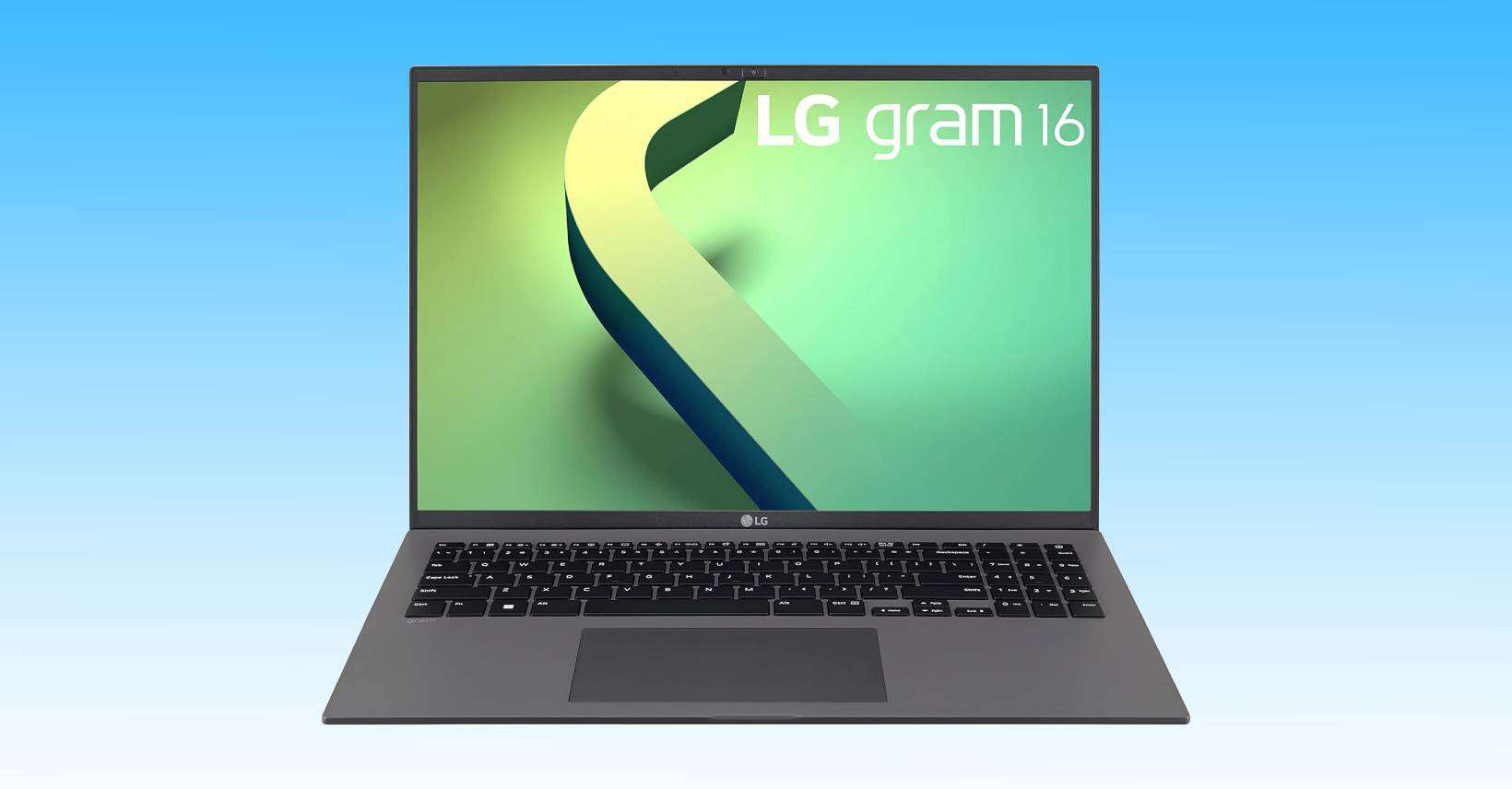 The LG gram 6 laptop is shown on a blue background with an awesome Prime Day deal.