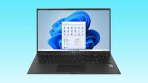 Huawei P30s laptop with a blue background.