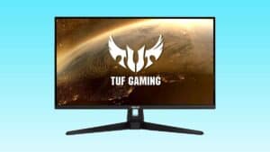A monitor with the top gaming logo on it.