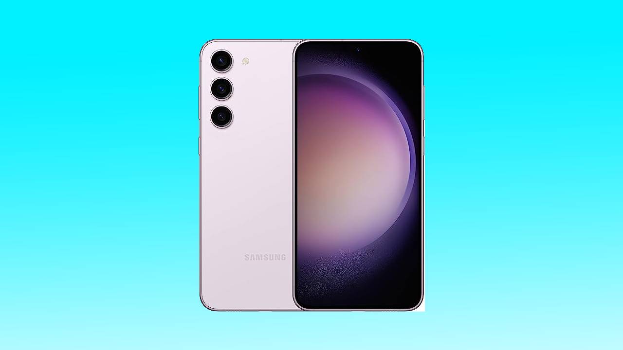 The Samsung Galaxy A20 is shown on a blue background during post Prime Day deals.