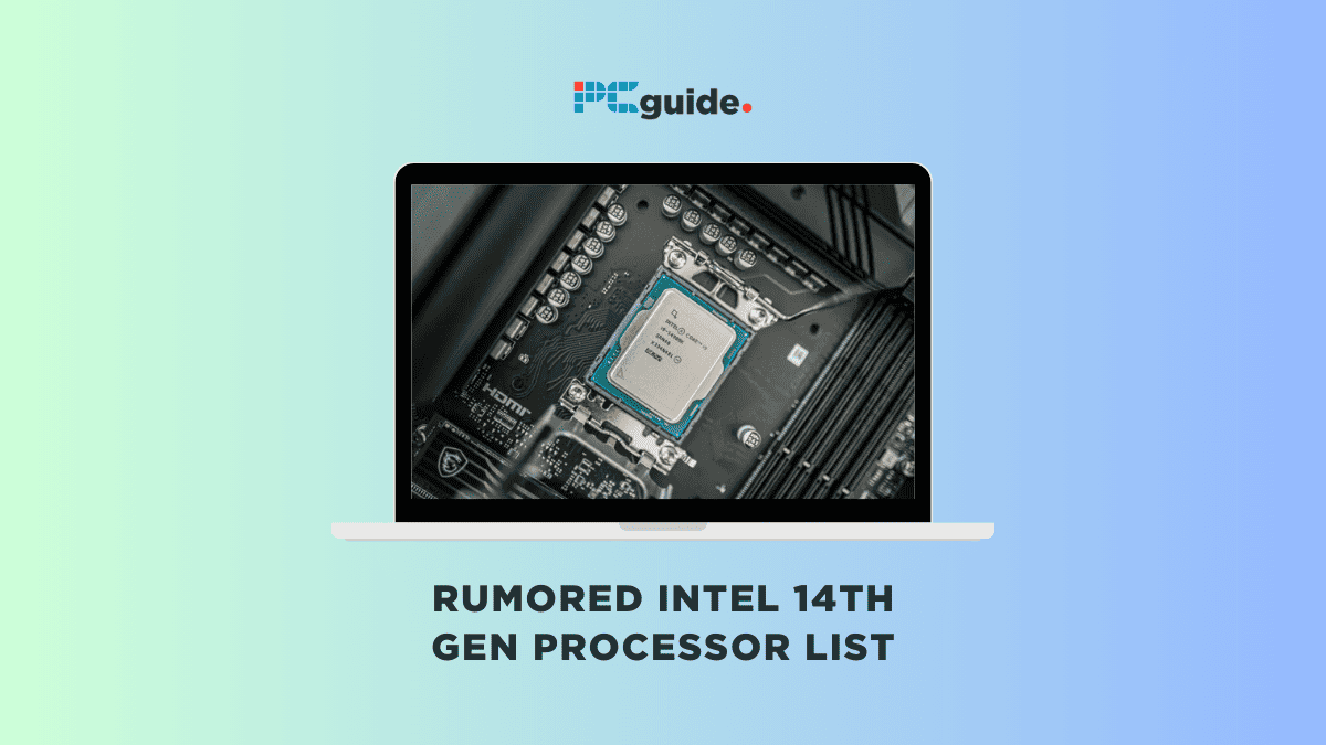 A laptop featuring the rumored Intel 14th gen processor list.