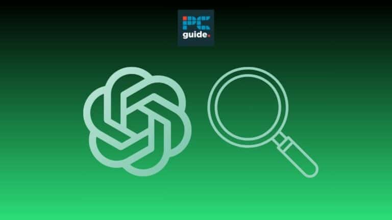 Image shows the ChatGPT logo on a green background below the PC guide logo