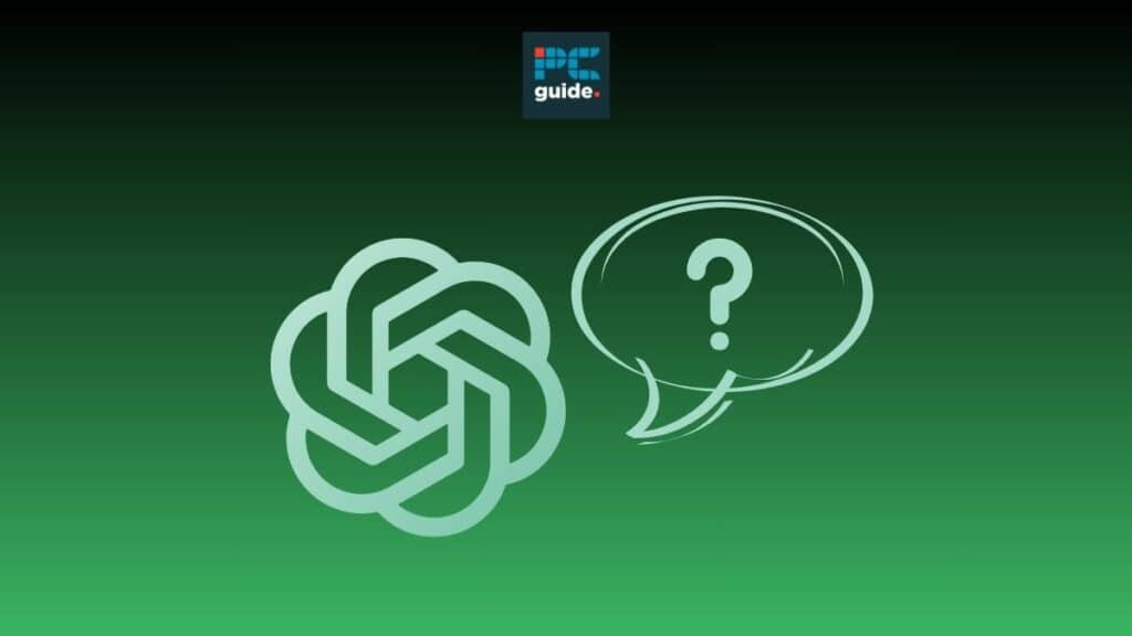 Image shows the ChatgPT logo on a green background below the PC guide logo