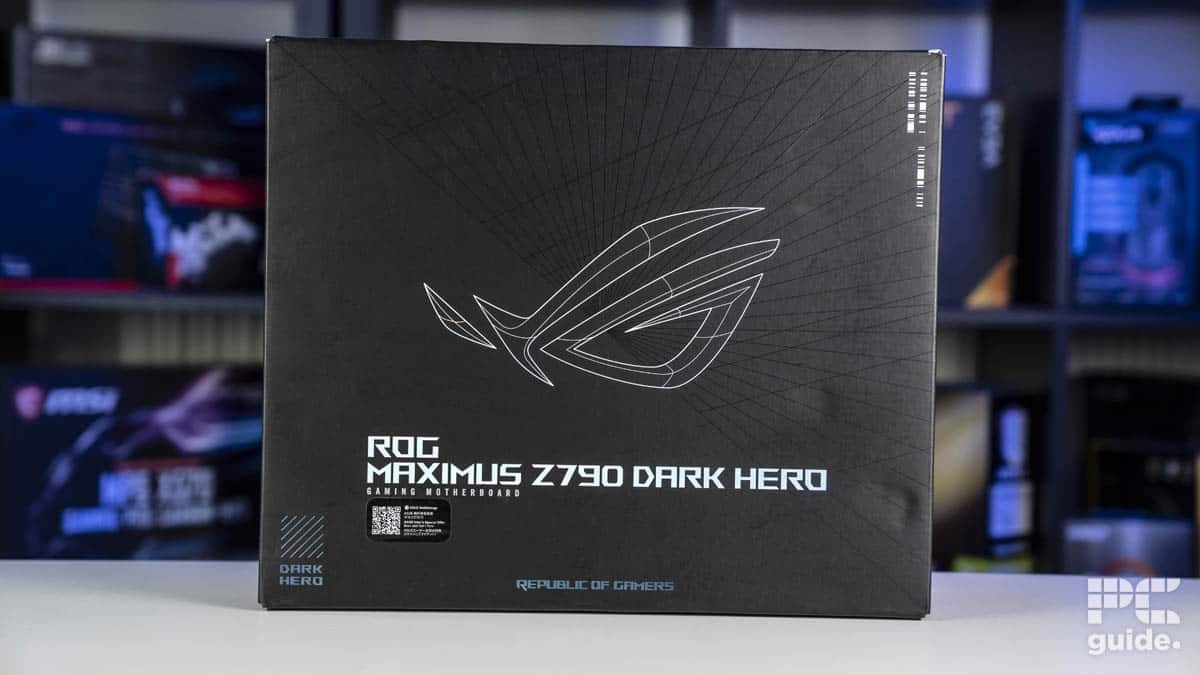 Z790 Dark Hero box on table