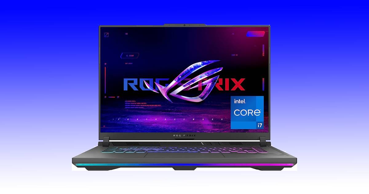 An excellent Black Friday deal on the Asus ROGx laptop is shown on a blue background.