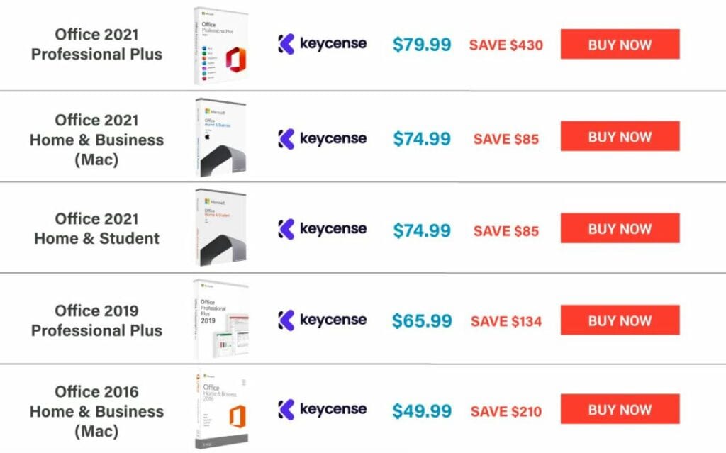Black Friday and Cyber Monday deals for Microsoft Office on Keycense