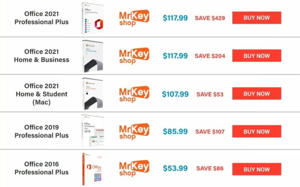 Black Friday and Cyber Monday deals for Microsoft Office on Mr Key Shop