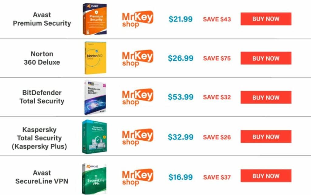 Black Friday and Cyber Monday deals for antivirus on Mr Key Shop