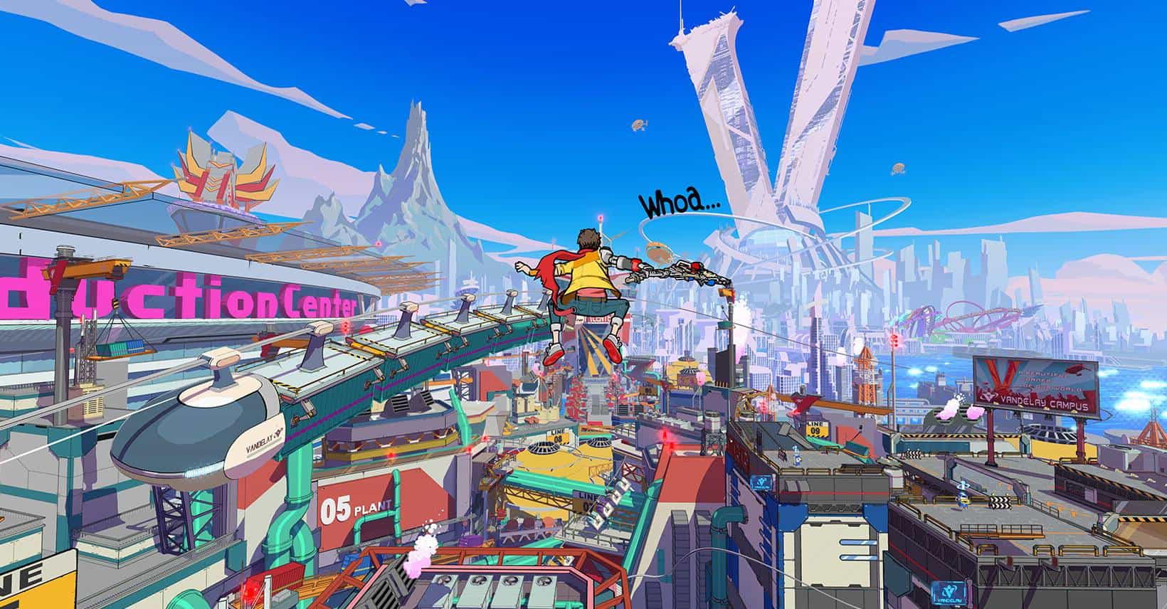 A breathtaking screenshot capturing the vibrant cityscape of a video game during Hi-Fi Rush Black Friday deals 2023.