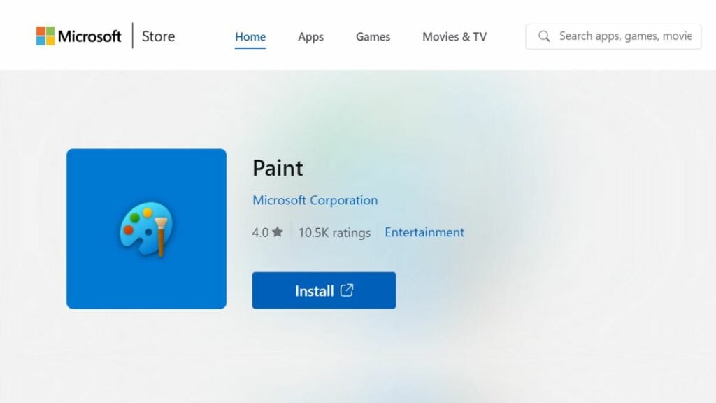 How to update MS Paint from the Microsoft Store.
