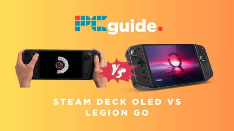 Compare the features and performance of the Steam Deck OLED and Legion Go gaming devices.