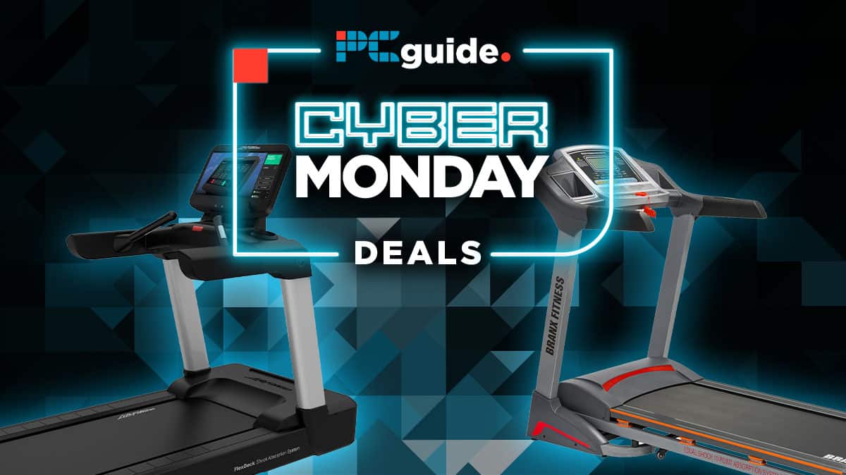 Two treadmills featuring Cyber Monday deals.