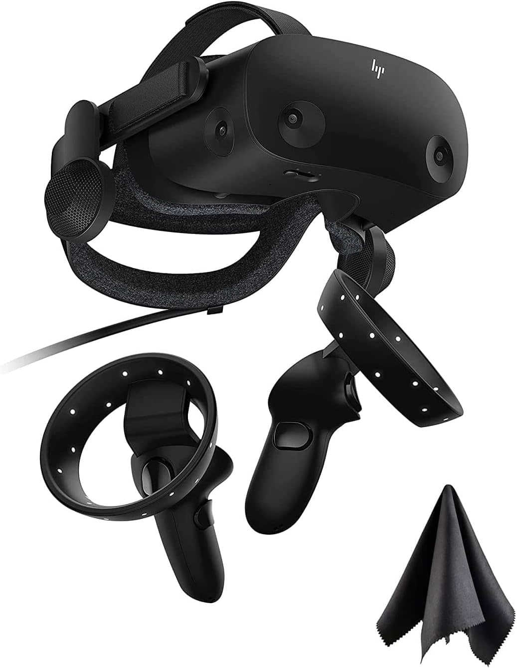 The HP Reverb G2 is a vr headset with a controller attached to it.