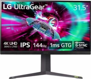 The lg ultra gear monitor is shown on a white background for Auto Draft function.