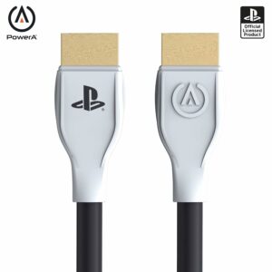 A PowerA Ultra High Speed HDMI Cable with a logo on it.
