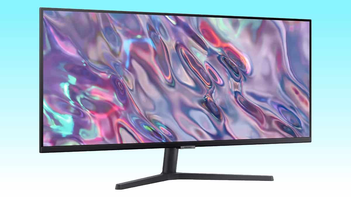 Get a Samsung monitor with a colorful background at an exclusive holiday deal on Amazon.