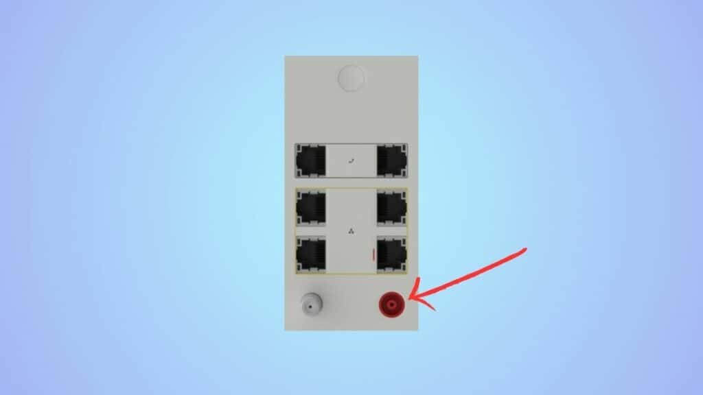 Power cable port at the back of Cox router