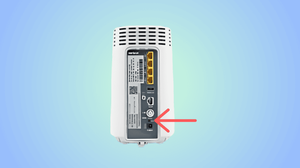 image showing verizon router's reset button