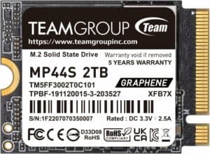 A TEAMGROUP M.2 SSD card (MP44S).
