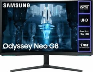 Samsung Odyssey Neo G6 gaming monitor is a high-performance 32" display that delivers stunning 4K resolution, thanks to Samsung's cutting-edge technology.