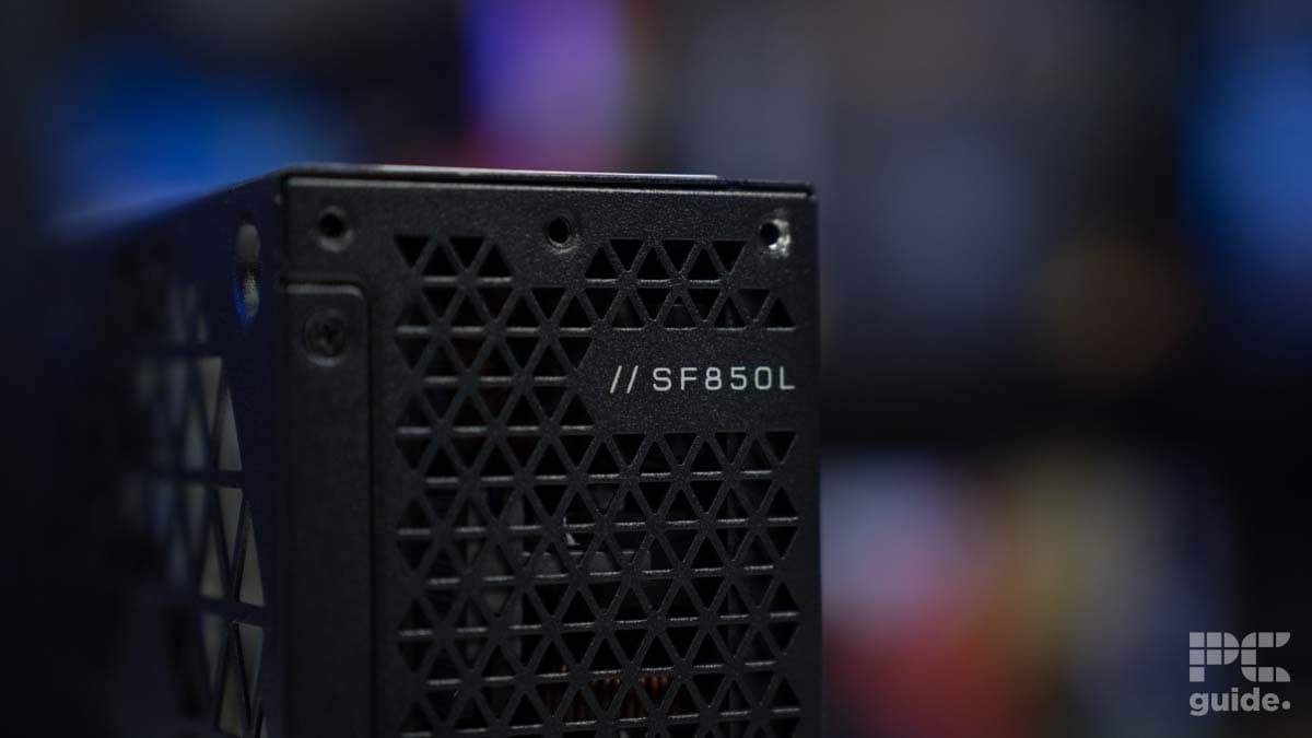 Corsair SF850L back side logo, source PCGuide