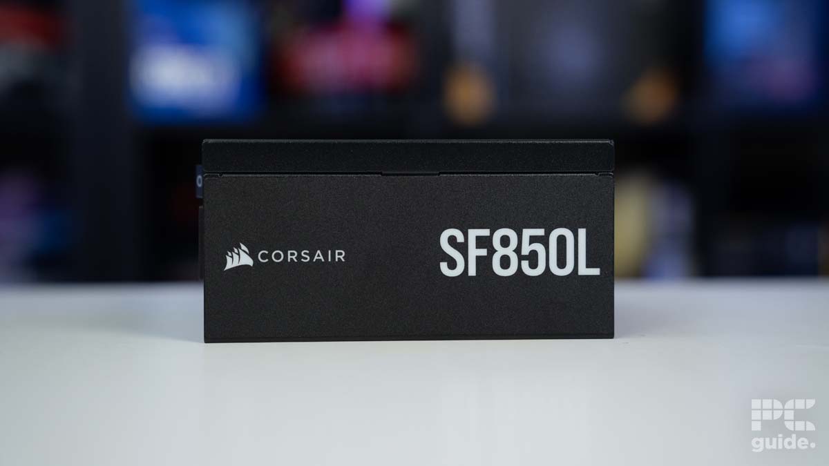 Corsair SF850L logo side, source PCGuide