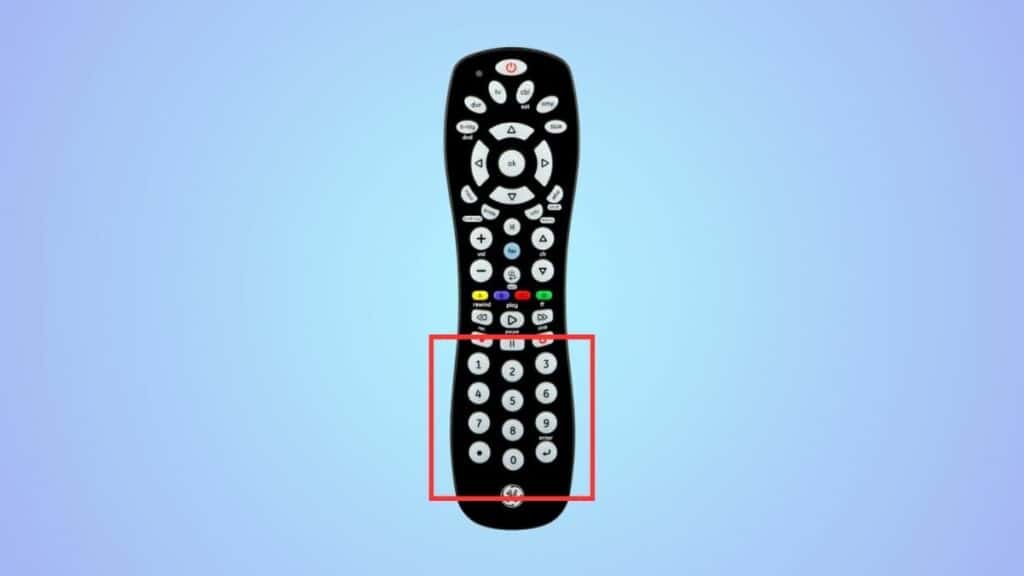 Numeric keys on a universal remote 