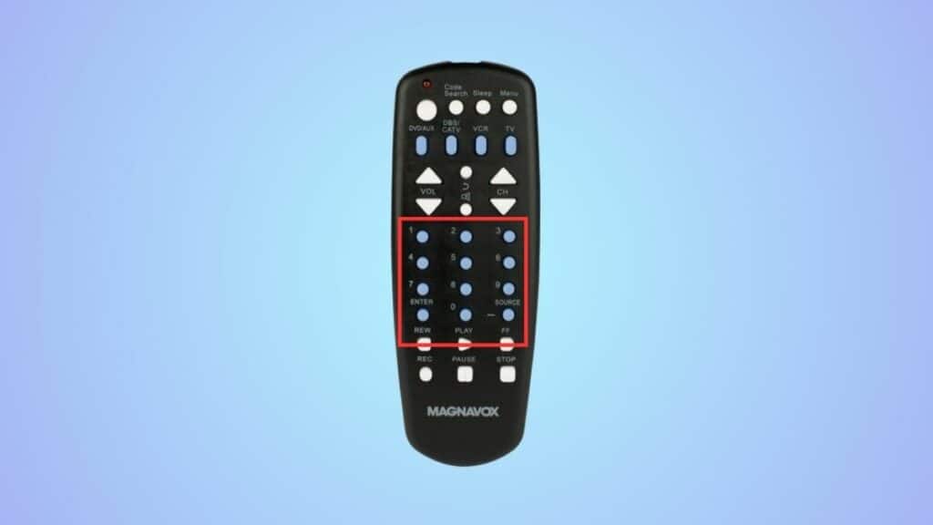 Numeric keys on Magnavox universal remote