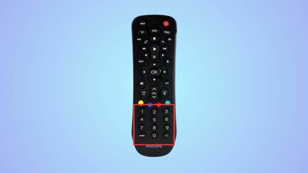 Numeric keys on Philips universal remote