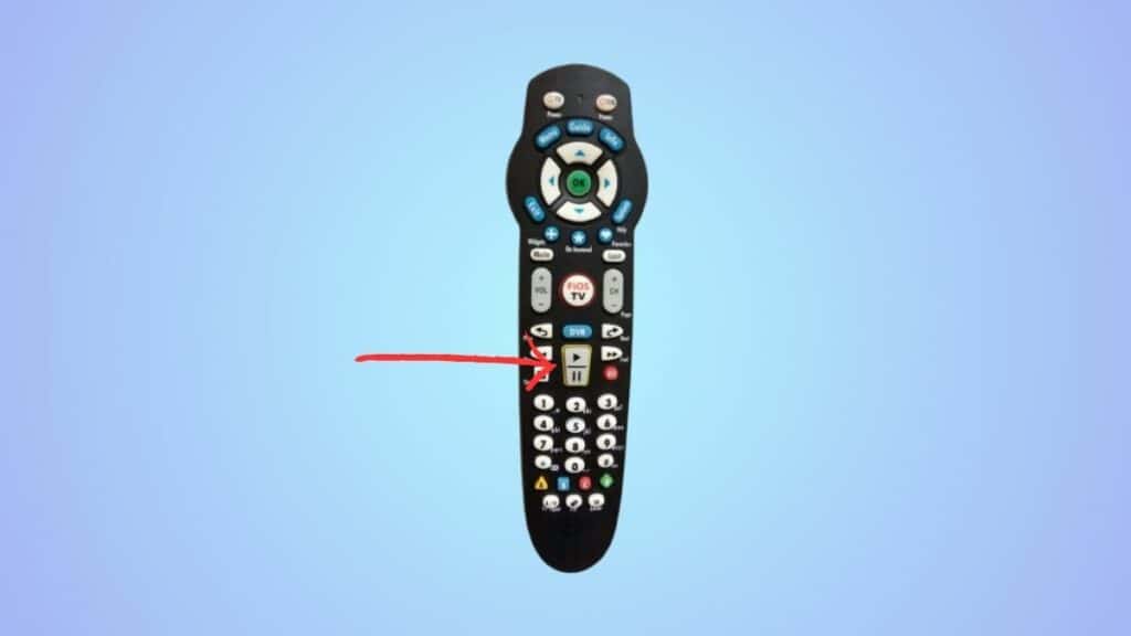 Play Pause button on Verizon P265 remote