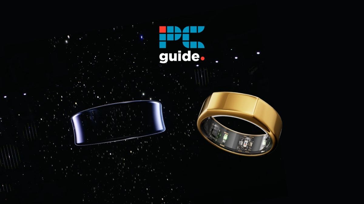 A Galaxy Ring and an Oura Ring on a black background.