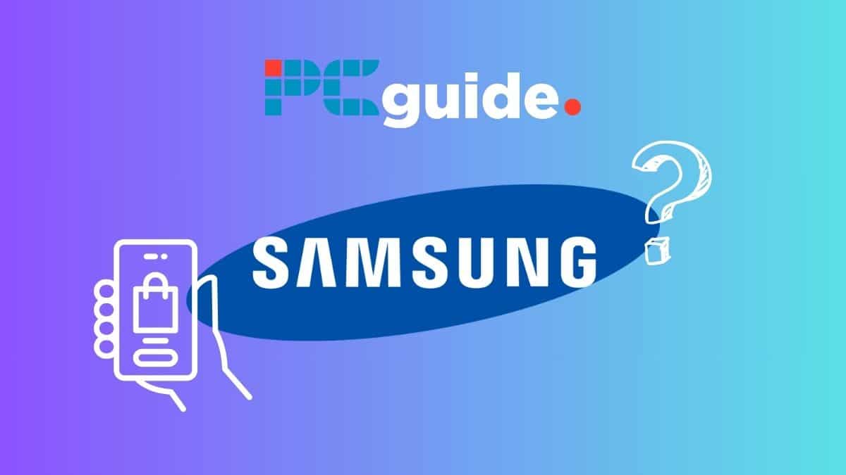 Samsung Galaxy S24 pre-order rumors - what do we know so far? Image shows the Samsung logo next to a white phone with a shopping basket on it, on a purple blue background.