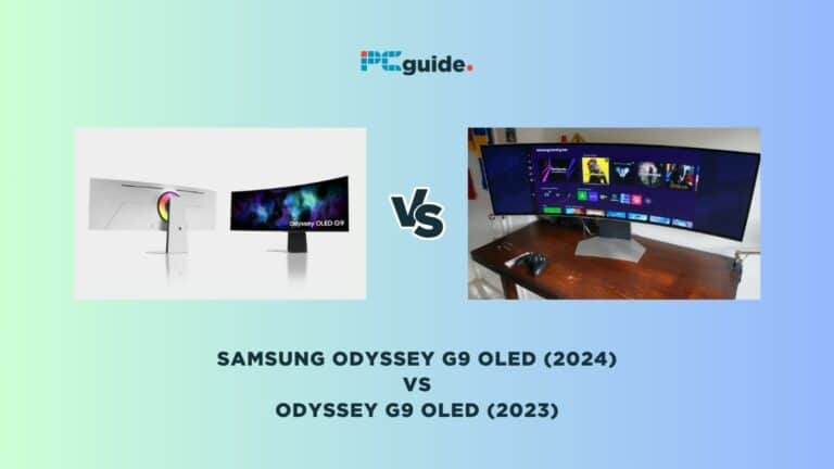 Comparing Samsung Odyssey G9 OLED (2024) and Odyssey G9 OLED (2023).