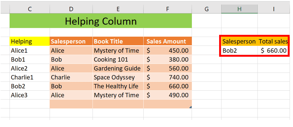 How to create a spreadsheet in Excel using VLOOKUP for the Second Match.