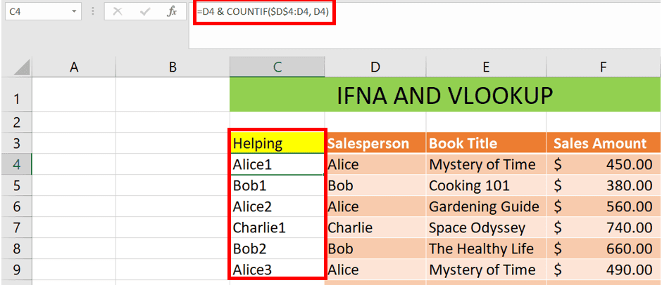How to create a spreadsheet in Excel for finding and VLOOKUP.