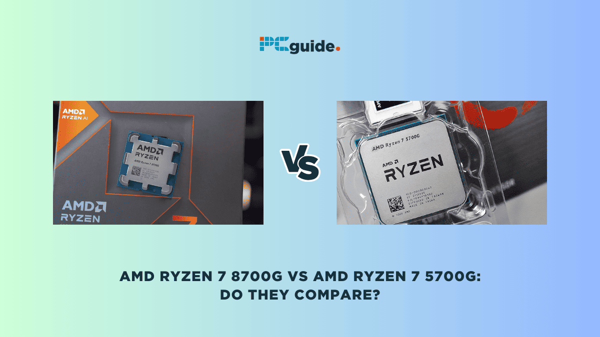Comparing AMD Ryzen 7 8700G and Ryzen 7 5700G GPUs.