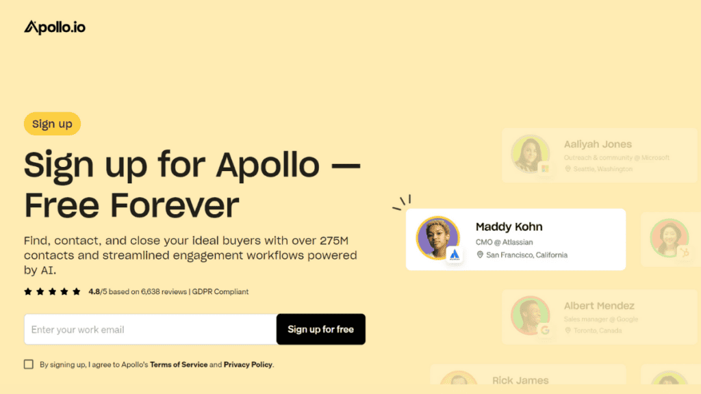 Sign up for apollo free forever and unlock top picks.